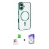 MARSİLYAN™- iPhone 16 Kılıf Nova Işık Özel Seri - Siyah Bilvis 5in1 3D Magic Cam Ekran Koruyucu + Raze Metal Kamera Lens - PE