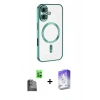 MARSİLYAN™- iPhone 16 Kılıf Nova Işık Özel Seri - Siyah Bilvis 5in1 3D Magic Cam Ekran Koruyucu + Raze Metal Kamera Lens - SH