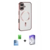 MARSİLYAN™- iPhone 16 Kılıf Nova Işık Özel Seri - Siyah Bilvis 5in1 3D Magic Cam Ekran Koruyucu + Raze Metal Kamera Lens - LT