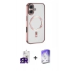 MARSİLYAN™- iPhone 16 Kılıf Nova Işık Özel Seri - Siyah Bilvis 5in1 3D Magic Cam Ekran Koruyucu + Bilvis Titan Kamera Lens - SH
