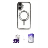 MARSİLYAN™- iPhone 16 Kılıf Nova Işık Özel Seri - Siyah Bilvis 5in1 3D Magic Cam Ekran Koruyucu + Bilvis Titan Kamera Lens - SH