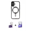 MARSİLYAN™- iPhone 16 Kılıf Nova Işık Özel Seri - Siyah Bilvis 5in1 5D Magic Hayalet Cam Ekran Koruyucu + Bilvis Titan Kamera Lens - YL