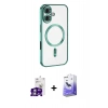 MARSİLYAN™- iPhone 16 Kılıf Nova Işık Özel Seri - Siyah Bilvis 5in1 5D Magic Hayalet Cam Ekran Koruyucu + Gümüş Bilvis Titan Kamera Lens