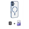 MARSİLYAN™- iPhone 16 Kılıf Nova Işık Özel Seri - Siyah Bilvis 5in1 5D Magic Hayalet Cam Ekran Koruyucu + PVD Metal Kamera Lens - PE
