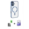 MARSİLYAN™- iPhone 16 Kılıf Nova Işık Özel Seri - Siyah Bilvis 5in1 5D Magic Hayalet Cam Ekran Koruyucu + Raze Metal Kamera Lens - SH