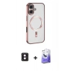 MARSİLYAN™- iPhone 16 Kılıf Nova Işık Özel Seri - Siyah Bilvis 5in1 5D Magic Hayalet Cam Ekran Koruyucu + PVD Metal Kamera Lens - PE