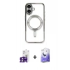 MARSİLYAN™- iPhone 16 Kılıf Nova Işık Özel Seri - Siyah Bilvis 5in1 5D Magic Hayalet Cam Ekran Koruyucu + Bilvis Titan Kamera Lens - PE