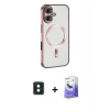 MARSİLYAN™- iPhone 16 Kılıf Nova Işık Özel Seri - Siyah Bilvis 5in1 5D Magic Hayalet Cam Ekran Koruyucu + PVD Metal Kamera Lens - YL