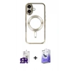 MARSİLYAN™- iPhone 16 Kılıf Nova Işık Özel Seri - Siyah Bilvis 5in1 5D Magic Hayalet Cam Ekran Koruyucu + Bilvis Titan Kamera Lens - PE