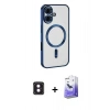 MARSİLYAN™- iPhone 16 Kılıf Nova Işık Özel Seri - Siyah Bilvis 5in1 5D Magic Hayalet Cam Ekran Koruyucu + PVD Metal Kamera Lens - PE