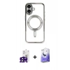 MARSİLYAN™- iPhone 16 Kılıf Nova Işık Özel Seri - Siyah Bilvis 5in1 5D Magic Hayalet Cam Ekran Koruyucu + Bilvis Titan Kamera Lens - SH