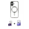 MARSİLYAN™- iPhone 16 Kılıf Nova Işık Özel Seri - Siyah Bilvis 5in1 5D Magic Hayalet Cam Ekran Koruyucu + Bilvis Titan Kamera Lens - YL