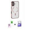MARSİLYAN™- iPhone 16 Kılıf Nova Işık Özel Seri - Siyah Bilvis 5in1 5D Magic Hayalet Cam Ekran Koruyucu + Raze Metal Kamera Lens - PE