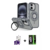 MARSİLYAN™- iPhone 16 Kılıf Nova Minimal Serisi - Şeffaf 360 Full Body Arka Koruyucu + Bilvis Titan Kamera Lens - GS
