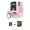 MARSİLYAN™- iPhone 16 Kılıf Nova Minimal Serisi - Şeffaf 360 Full Body Arka Koruyucu + PVD Metal Kamera Lens - PE