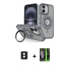 MARSİLYAN™- iPhone 16 Kılıf Nova Minimal Serisi - Şeffaf 360 Full Body Arka Koruyucu + PVD Metal Kamera Lens - PE