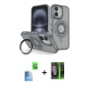 MARSİLYAN™- iPhone 16 Kılıf Nova Minimal Serisi - Şeffaf 360 Full Body Arka Koruyucu + Raze Metal Kamera Lens - LT