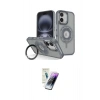 MARSİLYAN™- iPhone 16 Kılıf Nova Minimal Serisi - Şeffaf Pasifik Cam Ekran Koruyucu