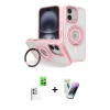 MARSİLYAN™- iPhone 16 Kılıf Nova Minimal Serisi - Şeffaf Pasifik Cam Ekran Koruyucu + Raze Metal Kamera Lens - BZ
