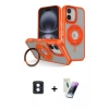 MARSİLYAN™- iPhone 16 Kılıf Nova Minimal Serisi - Şeffaf Pasifik Cam Ekran Koruyucu + PVD Metal Kamera Lens - MI