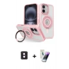 MARSİLYAN™- iPhone 16 Kılıf Nova Minimal Serisi - Şeffaf Pasifik Cam Ekran Koruyucu + PVD Metal Kamera Lens - PE