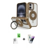 MARSİLYAN™- iPhone 16 Kılıf Nova Minimal Serisi - Şeffaf Pasifik Cam Ekran Koruyucu + Raze Metal Kamera Lens - BZ