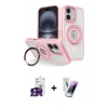 MARSİLYAN™- iPhone 16 Kılıf Nova Minimal Serisi - Şeffaf Pasifik Cam Ekran Koruyucu + Yeşil Bilvis Titan Kamera Lens