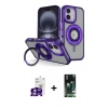 MARSİLYAN™- iPhone 16 Kılıf Nova Minimal Serisi - Siyah 360 Mat Full Body Arka Koruyucu + Bilvis Titan Kamera Lens - GS