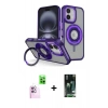 MARSİLYAN™- iPhone 16 Kılıf Nova Minimal Serisi - Siyah 360 Mat Full Body Arka Koruyucu + Raze Metal Kamera Lens - PE