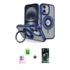 MARSİLYAN™- iPhone 16 Kılıf Nova Minimal Serisi - Siyah 360 Mat Full Body Arka Koruyucu + Raze Metal Kamera Lens - PE