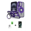 MARSİLYAN™- iPhone 16 Kılıf Nova Minimal Serisi - Siyah 360 Mat Full Body Arka Koruyucu + Raze Metal Kamera Lens - BZ