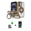 MARSİLYAN™- iPhone 16 Kılıf Nova Minimal Serisi - Siyah 360 Mat Full Body Arka Koruyucu + Raze Metal Kamera Lens - SH