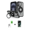 MARSİLYAN™- iPhone 16 Kılıf Nova Minimal Serisi - Siyah 360 Mat Full Body Arka Koruyucu + Raze Metal Kamera Lens - BZ
