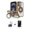 MARSİLYAN™- iPhone 16 Kılıf Nova Minimal Serisi - Siyah 3D Antistatik Hayalet Cam Ekran Koruyucu + Bilvis Titan Kamera Lens - YL
