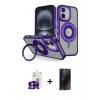 MARSİLYAN™- iPhone 16 Kılıf Nova Minimal Serisi - Siyah 3D Antistatik Hayalet Cam Ekran Koruyucu + Bilvis Titan Kamera Lens - PE