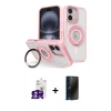 MARSİLYAN™- iPhone 16 Kılıf Nova Minimal Serisi - Siyah 3D Antistatik Hayalet Cam Ekran Koruyucu + Bilvis Titan Kamera Lens - GS