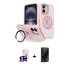 MARSİLYAN™- iPhone 16 Kılıf Nova Minimal Serisi - Siyah 3D Antistatik Hayalet Cam Ekran Koruyucu + Bilvis Titan Kamera Lens - PE