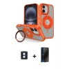 MARSİLYAN™- iPhone 16 Kılıf Nova Minimal Serisi - Siyah 3D Antistatik Hayalet Cam Ekran Koruyucu + PVD Metal Kamera Lens - MI