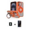 MARSİLYAN™- iPhone 16 Kılıf Nova Minimal Serisi - Siyah 3D Antistatik Hayalet Cam Ekran Koruyucu + PVD Metal Kamera Lens - YL