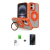 MARSİLYAN™- iPhone 16 Kılıf Nova Minimal Serisi - Siyah 3D Antistatik Hayalet Cam Ekran Koruyucu + Raze Metal Kamera Lens - BZ