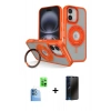 MARSİLYAN™- iPhone 16 Kılıf Nova Minimal Serisi - Siyah 3D Antistatik Hayalet Cam Ekran Koruyucu + Raze Metal Kamera Lens - LT