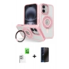MARSİLYAN™- iPhone 16 Kılıf Nova Minimal Serisi - Siyah 3D Antistatik Hayalet Cam Ekran Koruyucu + Raze Metal Kamera Lens - BZ