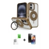 MARSİLYAN™- iPhone 16 Kılıf Nova Minimal Serisi - Siyah 3D Antistatik Mat Seramik Nano Ekran Koruyucu + Raze Metal Kamera Lens - BZ