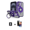 MARSİLYAN™- iPhone 16 Kılıf Nova Minimal Serisi - Siyah 3D Antistatik Mat Seramik Nano Ekran Koruyucu + PVD Metal Kamera Lens - MI