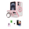 MARSİLYAN™- iPhone 16 Kılıf Nova Minimal Serisi - Siyah 3D Antistatik Mat Seramik Nano Ekran Koruyucu + Raze Metal Kamera Lens - PE