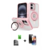 MARSİLYAN™- iPhone 16 Kılıf Nova Minimal Serisi - Siyah 3D Antistatik Mat Seramik Nano Ekran Koruyucu + Raze Metal Kamera Lens - SH