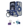 MARSİLYAN™- iPhone 16 Kılıf Nova Minimal Serisi - Siyah 3D Antistatik Seramik Nano Ekran Koruyucu + Bilvis Titan Kamera Lens - GS