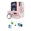 MARSİLYAN™- iPhone 16 Kılıf Nova Minimal Serisi - Siyah 3D Antistatik Seramik Nano Ekran Koruyucu + Lacivert Raze Metal Kamera Lens