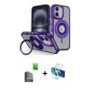 MARSİLYAN™- iPhone 16 Kılıf Nova Minimal Serisi - Siyah 3D Antistatik Seramik Nano Ekran Koruyucu + Raze Metal Kamera Lens - SH