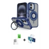 MARSİLYAN™- iPhone 16 Kılıf Nova Minimal Serisi - Siyah 3D Antistatik Seramik Nano Ekran Koruyucu + Raze Metal Kamera Lens - BZ